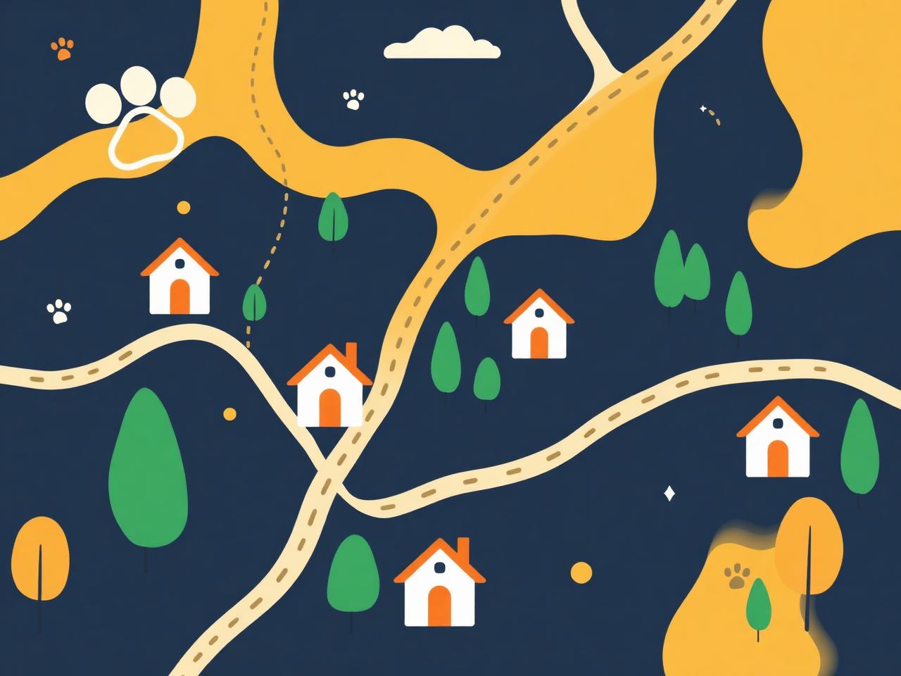Illustrated regional service map